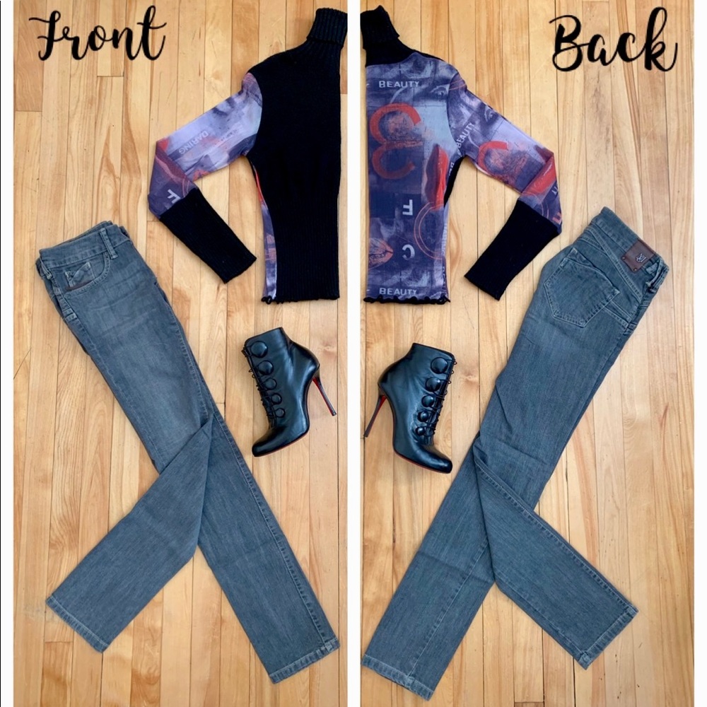 Foseino sheer back turtleneck top
